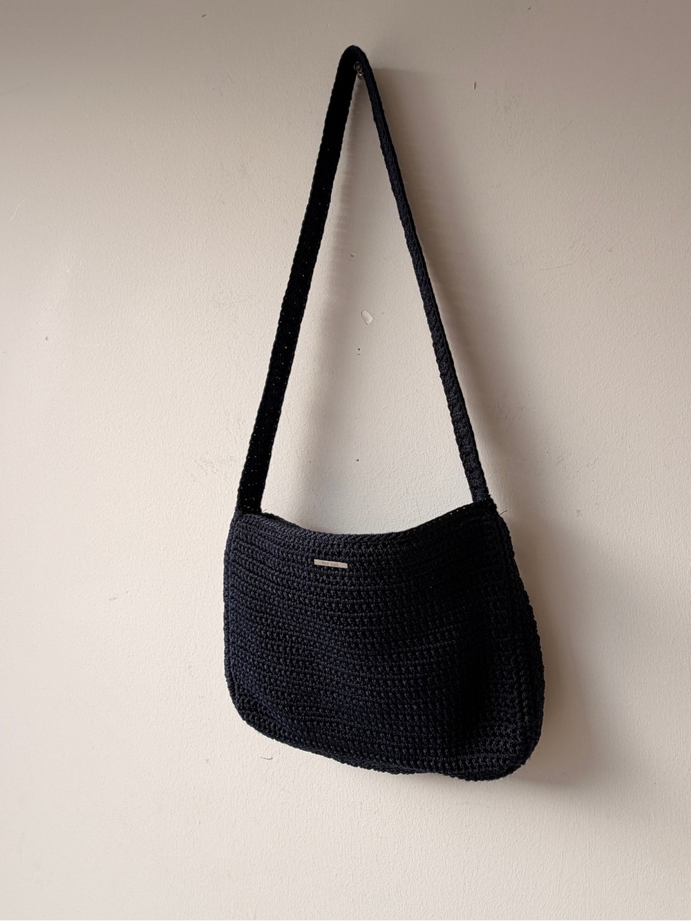 The Sak Navy Blue Crochet Shoulder Bag